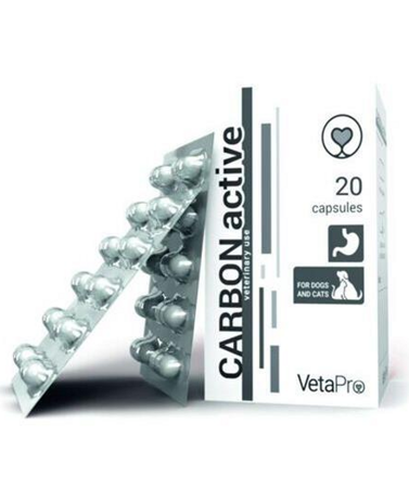 VetaPro CarbonActive na hnačku a detox, 60 kapsúl