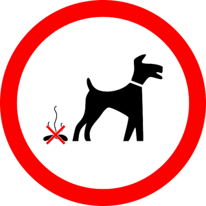 Pes zákaz exkrementov