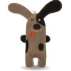 EKO hračka pre psa - psík Willy z kože a juty, 32 cm