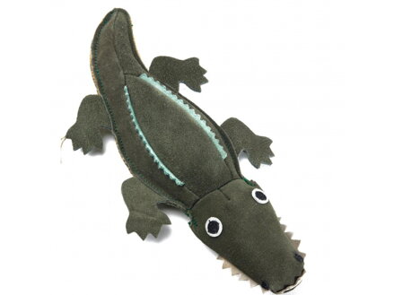 EKO hračka pre psa - krokodíl Colin z kože a juty, 33,5cm