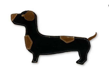 EKO hračka pre psa - jazvečík Tony z kože a juty, 26 cm