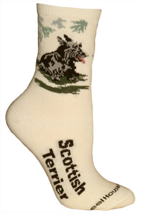 Ponožky škótsky teriér (SCOTTISH TERRIER), krémové