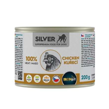 Konzerva IRONPET Silver kura, balenie 200 g konzerv