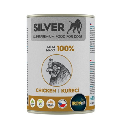 Konzerva IRONPET Silver kura, balenie 400 g konzerv