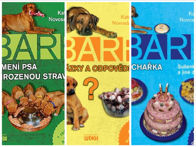 Set 3 kníh o BARF- Krmení psa přirozenou stravou, Otázky a odpovědi a BARF Kuchařka Set 3 kníh o BARF- Krmení psa přirozenou stravou, Otázky a odpovědi a BARF Kuchařka