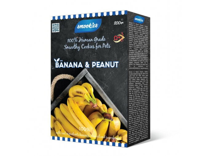 Prémiové sušienky Smookies s banánom a arašidami, 200 g