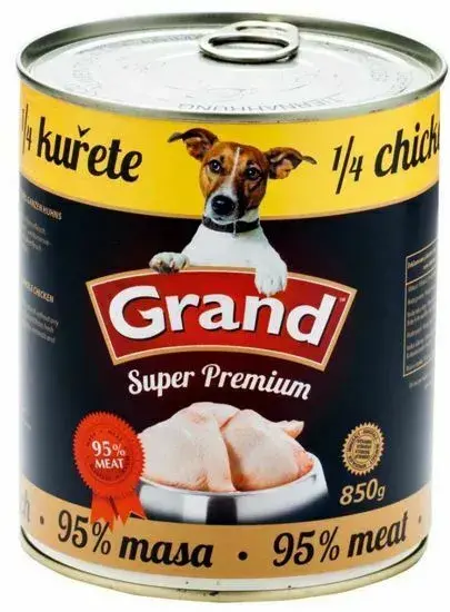 GRAND Superpremium Dog kuracia s 1/4 kuraťa, 850 g
