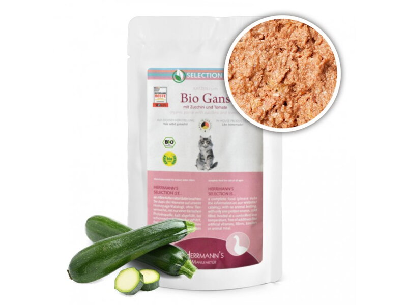 BIO kapsička pre mačky - Husacie mäso s cuketou, 5 x 100 g BIO kapsička pre mačky - Husacie mäso s cuketou, 5 x 100 g