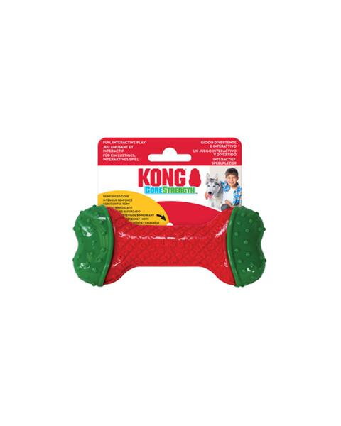 Odolná hračka KONG CoreStrength Bone S/M Holiday