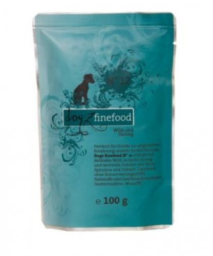 Mäsová kapsička DOGZ FINEFOOD No.12 Zverina a Sleď 6 x 100 g