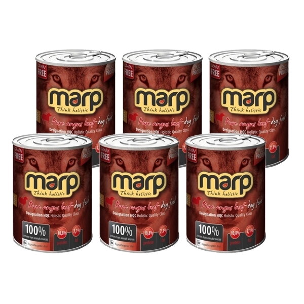 Výhodné balenie konzerv Marp holistic - Pure Angus Beef (hovädzie), 6 x 400 g