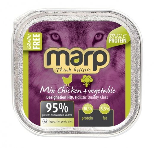 Výhodné balenie vaničiek Marp holistic - Mix Chicken + vegetable (kura so zeleninou), 6 x 100g