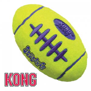 KONG futbalová rugby  lopta s pískatkom, M - 13 cm