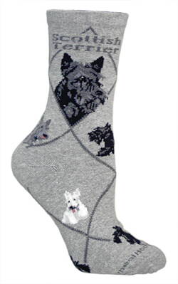 Ponožky škótsky teriér (SCOTTISH TERRIER), šedé